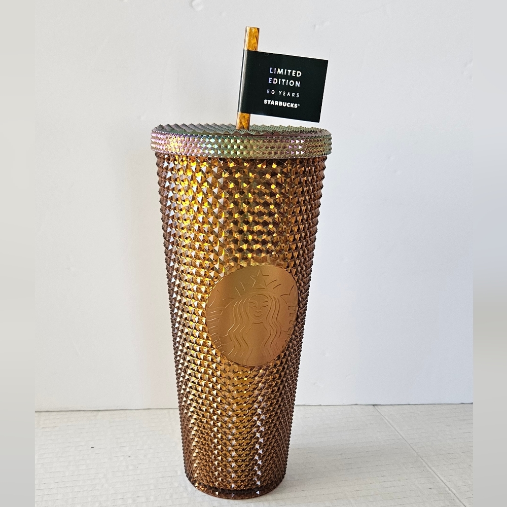 Starbucks 50th anniversary gold studded venti tumbler